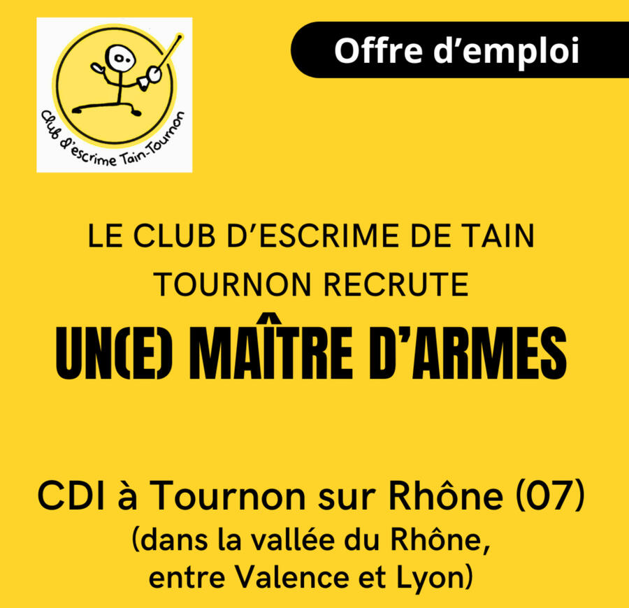 offre emploi maitre d'armes escrime